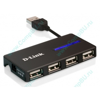 Карманный USB 2.0 концентратор D-Link DUB-104 в Сергиевом Посаде, USB хаб DLink DUB104 (Сергиев Посад)